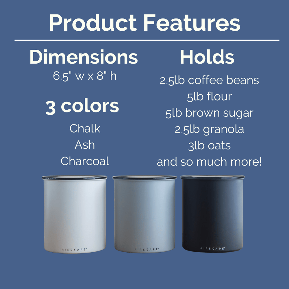 Δοχείο Αποθήκευσης Καφέ Airscape Kilo Ματ Μαύρο 1kg