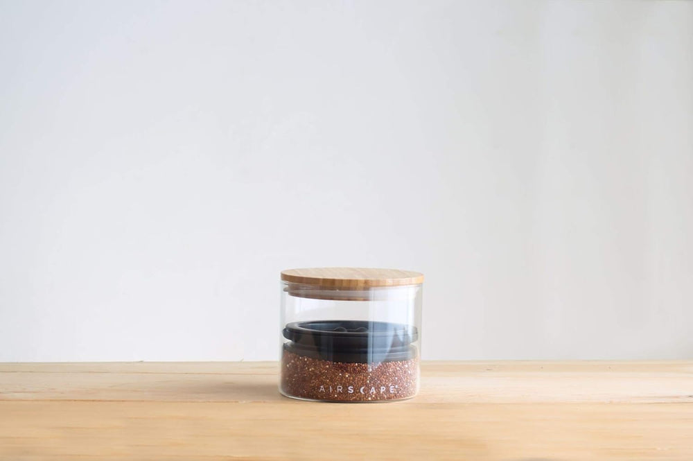 Airscape Δοχείο Αποθήκευσης Clear Glass Καπάκι Bamboo 250gr