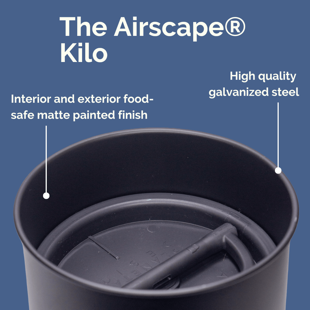 Δοχείο Αποθήκευσης Καφέ Airscape Kilo Ματ Μαύρο 1kg
